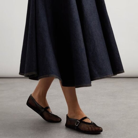 Patent leather-trimmed mesh ballet flats - Picture 5 of 8